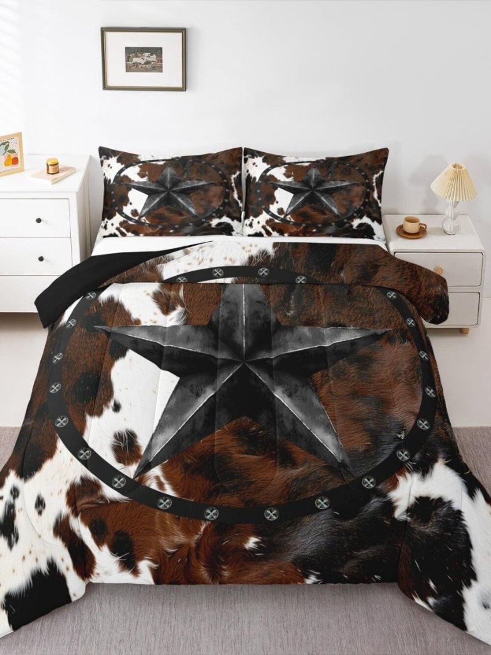 Texas Star Comforter Set Western Bedding Set Queen Size 3 Pcs
